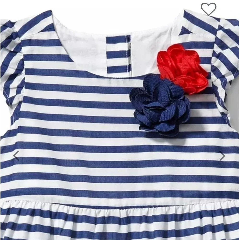 Janie and Jack dress 6 Girls Holiday 4th Of July Memorial Red White Blue Striped